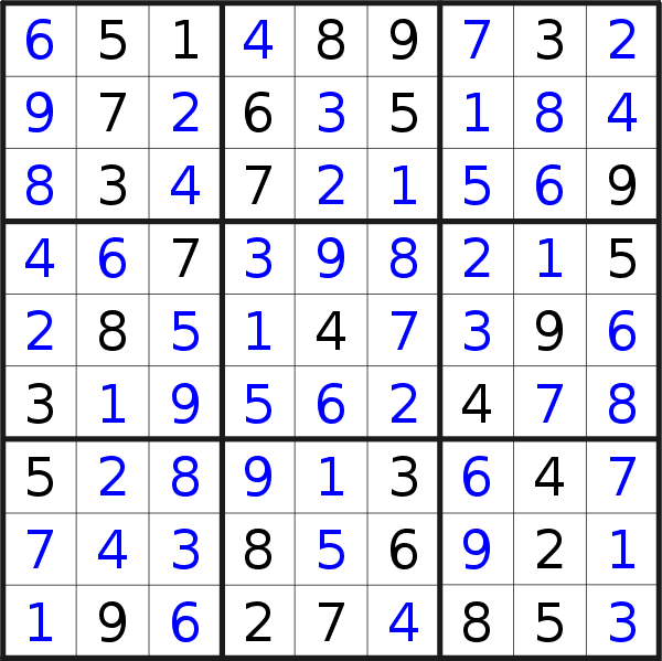 Sudoku solution for puzzle published on Tuesday, 2nd of April 2013
