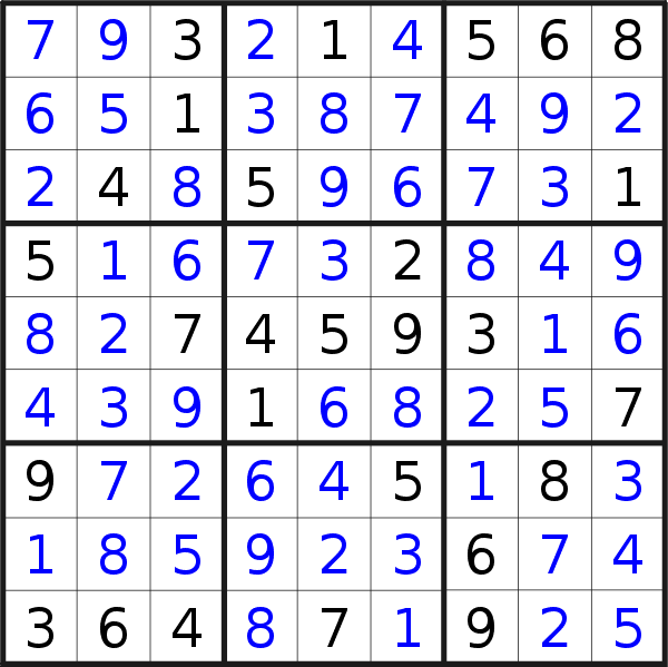 Sudoku solution for puzzle published on Wednesday, 16th of October 2013