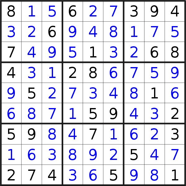 Sudoku solution for puzzle published on Tuesday, 4th of February 2014