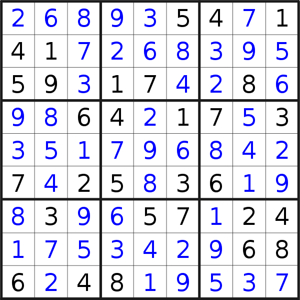 Sudoku solution for puzzle published on Tuesday, 15th of April 2014