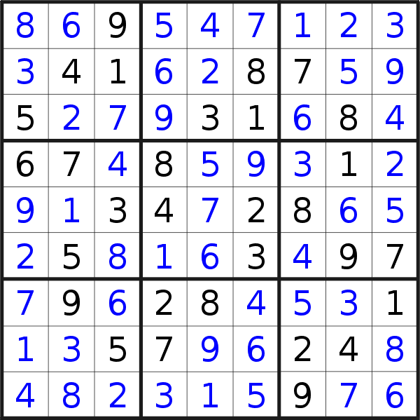 Sudoku solution for puzzle published on Thursday, 17th of April 2014