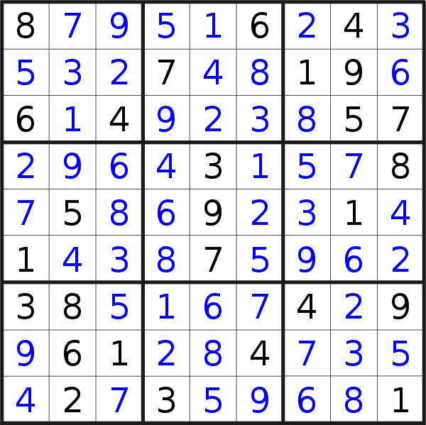 Sudoku solution for puzzle published on Sunday, 20th of April 2014