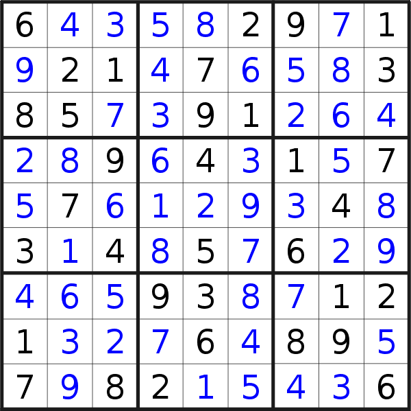 Sudoku solution for puzzle published on Thursday, 24th of July 2014