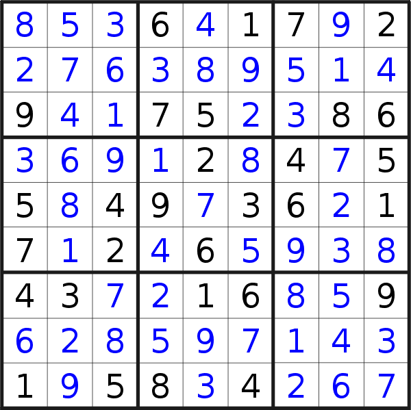 Sudoku solution for puzzle published on Wednesday, 17th of September 2014
