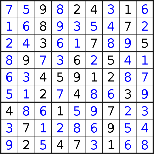 Sudoku solution for puzzle published on Friday, 26th of September 2014
