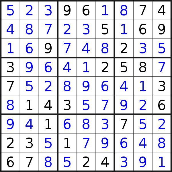 Sudoku solution for puzzle published on Monday, 20th of October 2014