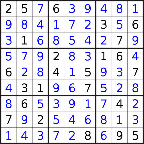 Sudoku solution for puzzle published on Wednesday, 22nd of October 2014