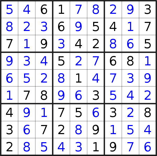 Sudoku solution for puzzle published on Sunday, 26th of October 2014