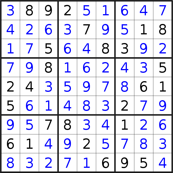 Sudoku solution for puzzle published on Monday, 27th of October 2014