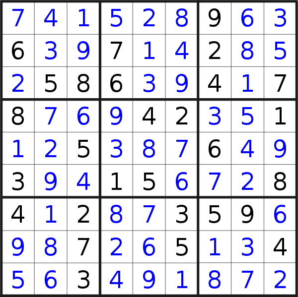 Sudoku solution for puzzle published on Tuesday, 28th of October 2014