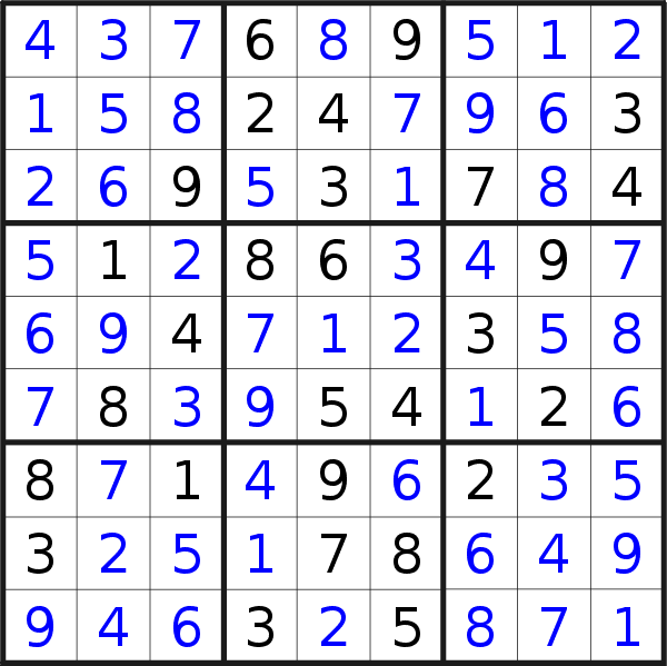 Sudoku solution for puzzle published on Wednesday, 29th of October 2014