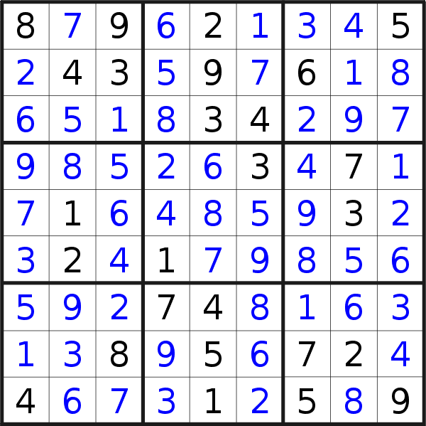 Sudoku solution for puzzle published on Tuesday, 18th of November 2014
