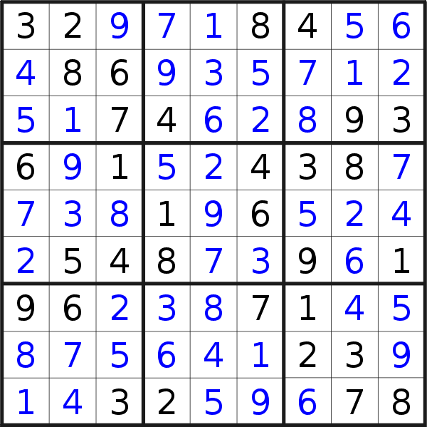 Sudoku solution for puzzle published on Wednesday, 26th of November 2014