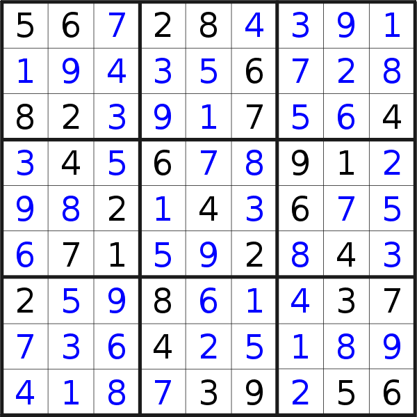 Sudoku solution for puzzle published on Monday, 15th of December 2014