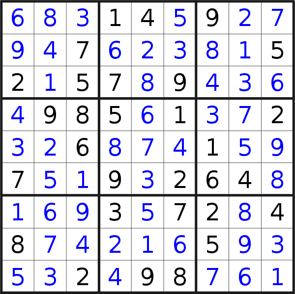 Sudoku solution for puzzle published on Tuesday, 16th of December 2014