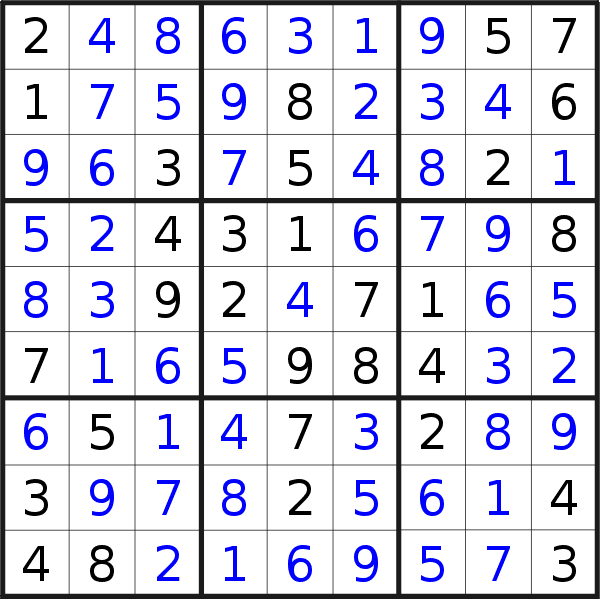 Sudoku solution for puzzle published on Thursday, 18th of December 2014