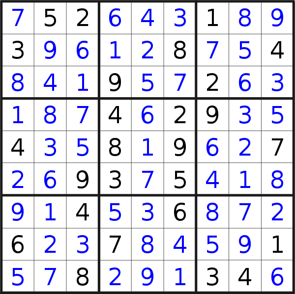 Sudoku solution for puzzle published on Thursday, 26th of February 2015