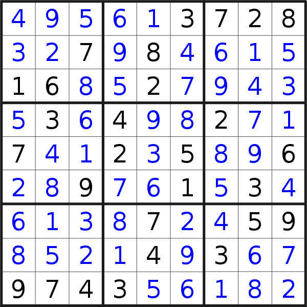 Sudoku solution for puzzle published on Friday, 6th of March 2015