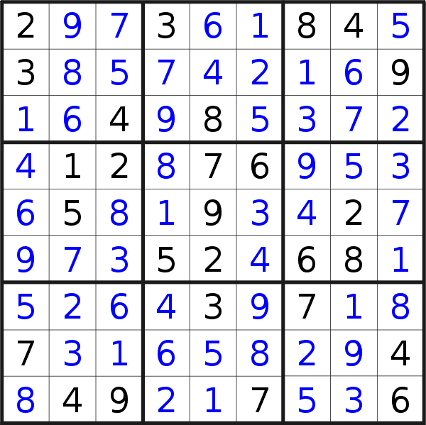 Soluzione del sudoku pubblicato venerdì 27 marzo 2015