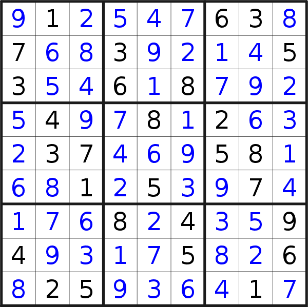 Sudoku solution for puzzle published on Wednesday, 1st of April 2015
