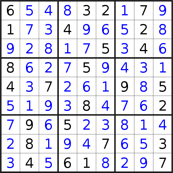 Sudoku solution for puzzle published on Monday, 20th of April 2015