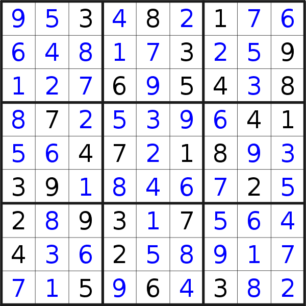 Sudoku solution for puzzle published on Sunday, 26th of April 2015