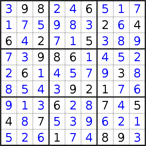 Sudoku solution for puzzle published on Tuesday, 28th of April 2015