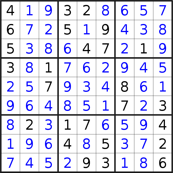 Soluzione del sudoku pubblicato lunedì  8 giugno 2015