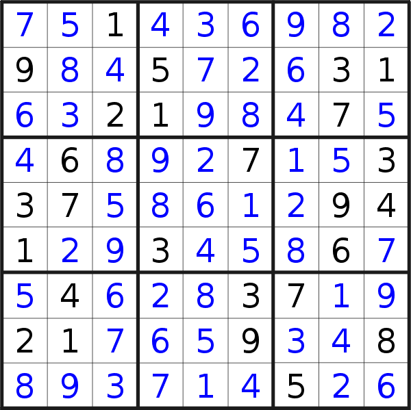 Sudoku solution for puzzle published on Wednesday, 1st of July 2015