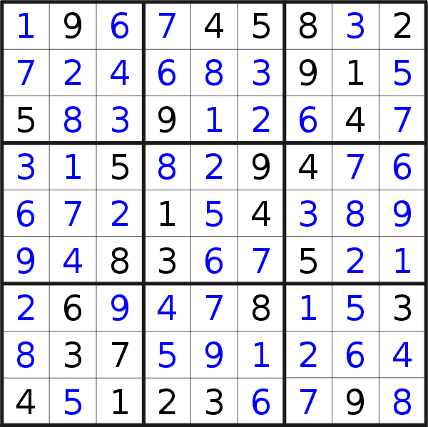 Sudoku solution for puzzle published on Thursday, 2nd of July 2015