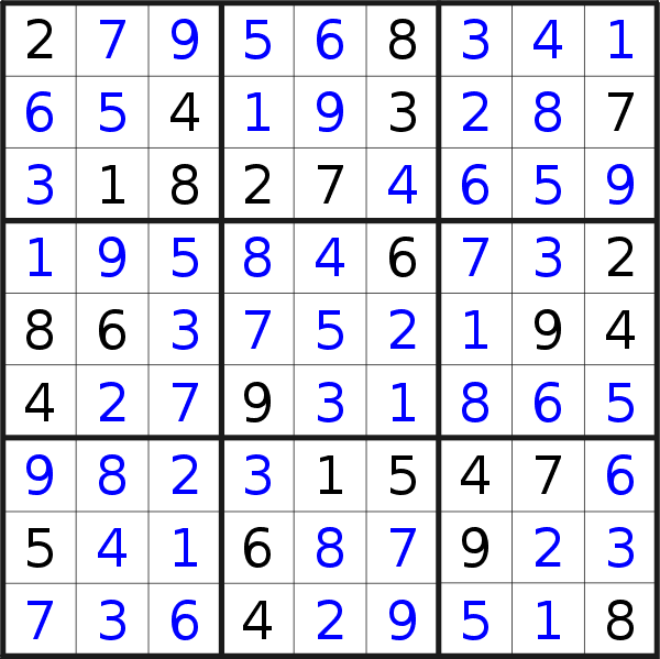 Sudoku solution for puzzle published on Saturday, 4th of July 2015