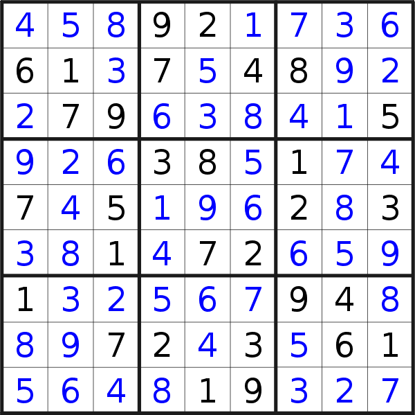 Sudoku solution for puzzle published on Sunday, 5th of July 2015