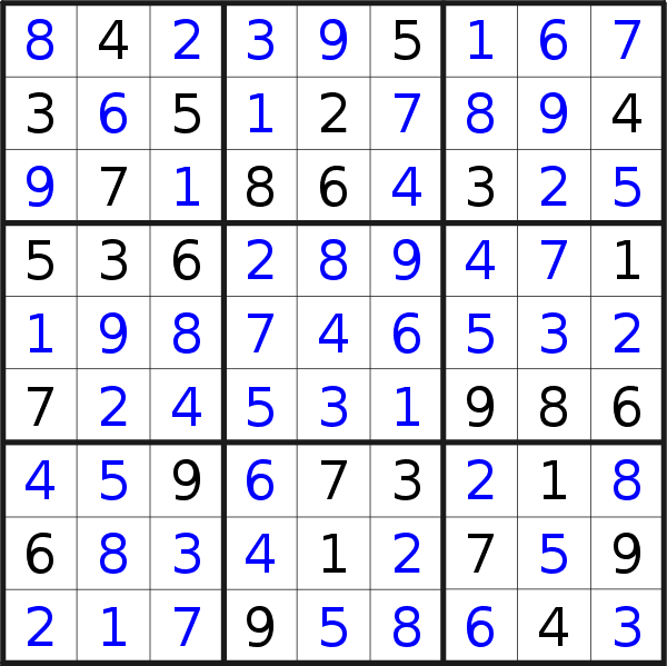 Sudoku solution for puzzle published on Tuesday, 7th of July 2015