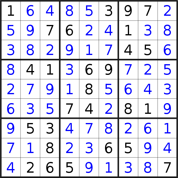 Sudoku solution for puzzle published on Wednesday, 22nd of July 2015