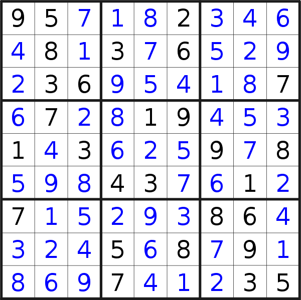 Sudoku solution for puzzle published on Wednesday, 26th of August 2015