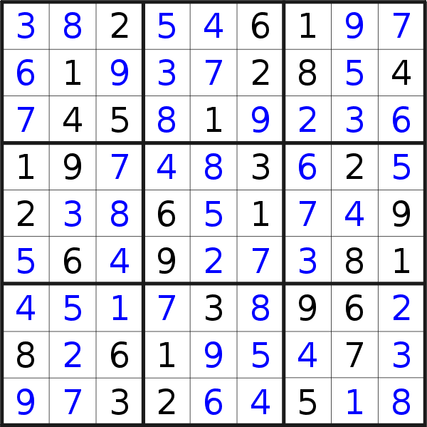 Sudoku solution for puzzle published on Friday, 28th of August 2015