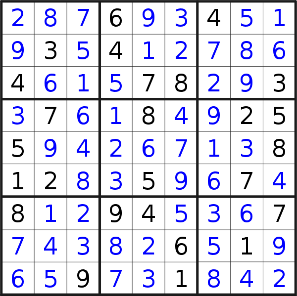 Soluzione del sudoku pubblicato martedì  8 settembre 2015