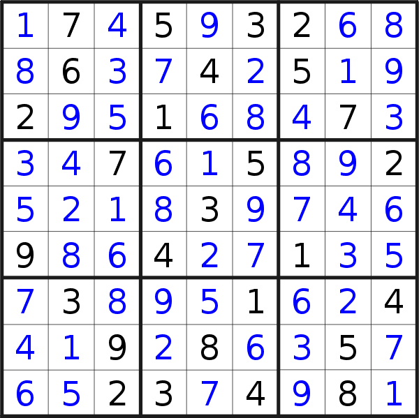 Sudoku solution for puzzle published on Tuesday, 29th of September 2015