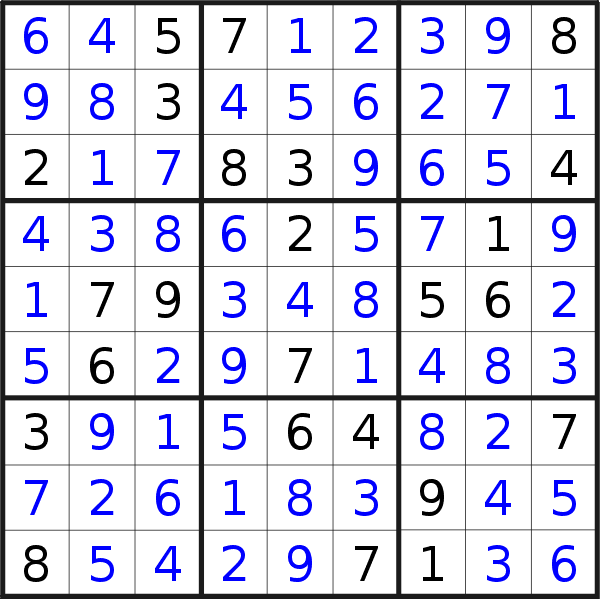 Sudoku solution for puzzle published on Wednesday, 30th of September 2015