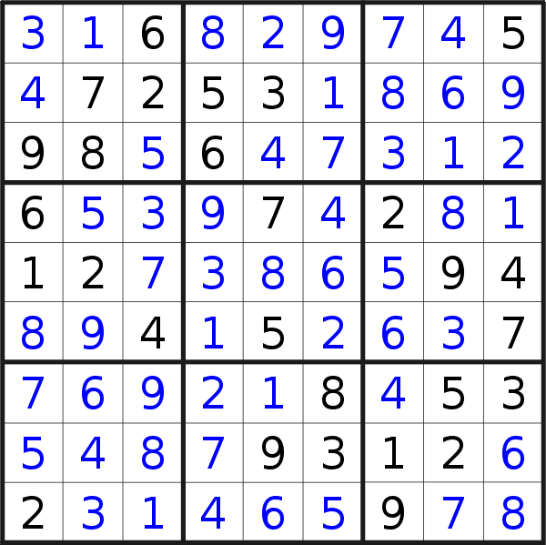 Sudoku solution for puzzle published on Friday, 2nd of October 2015