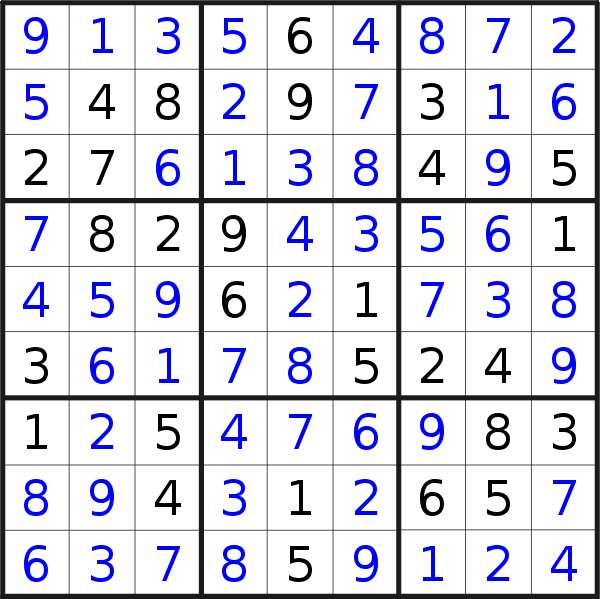 Sudoku solution for puzzle published on Sunday, 4th of October 2015