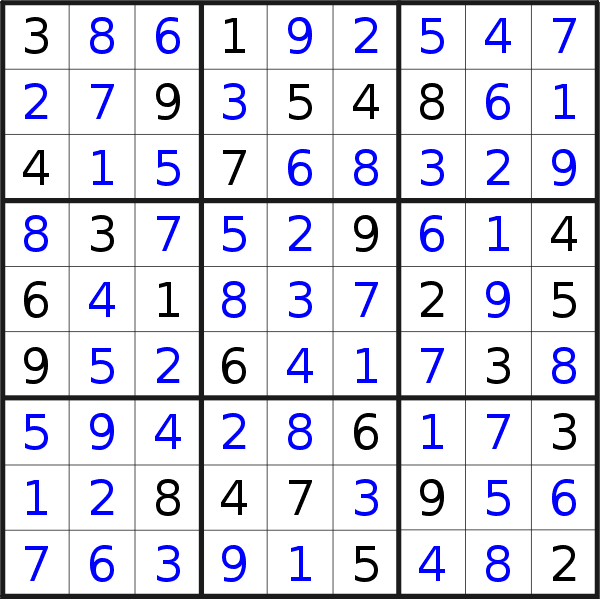 Sudoku solution for puzzle published on Wednesday, 21st of October 2015