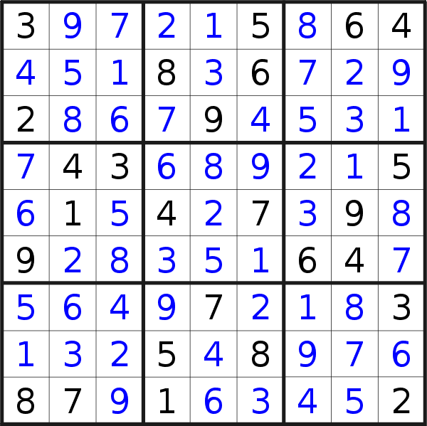 Sudoku solution for puzzle published on Monday, 2nd of November 2015