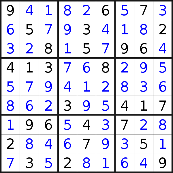 Sudoku solution for puzzle published on Friday, 27th of November 2015