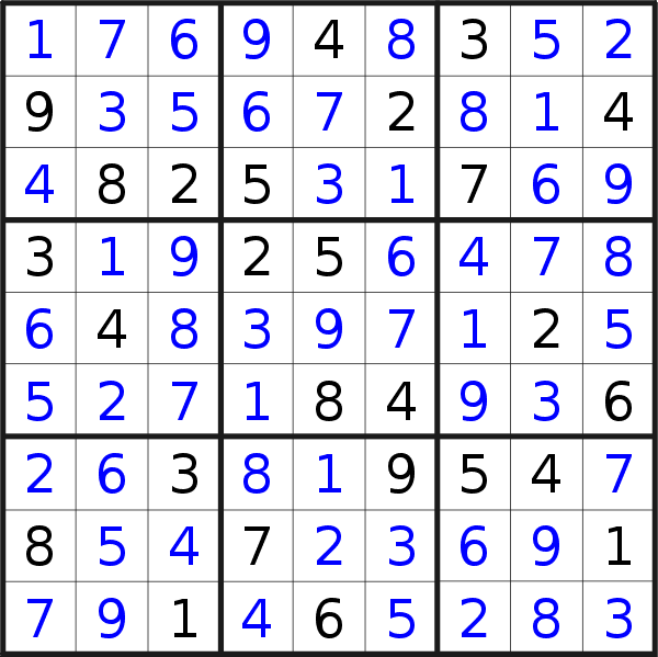 Sudoku solution for puzzle published on Sunday, 29th of November 2015