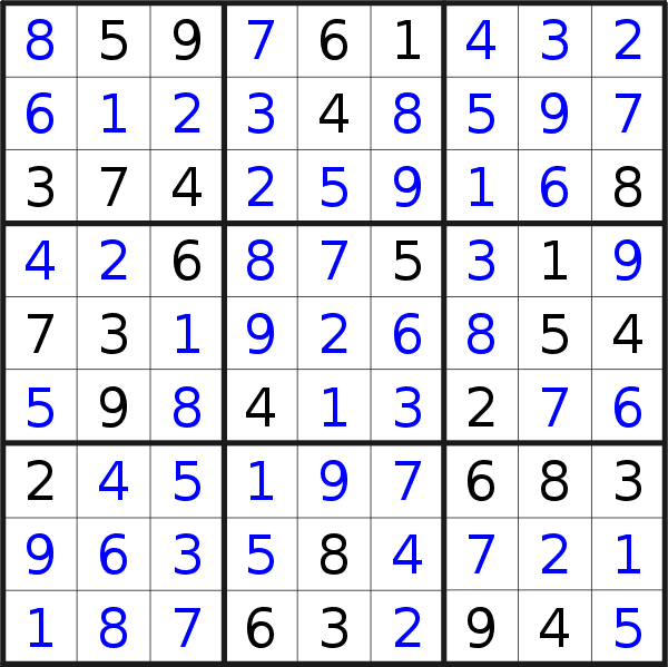 Sudoku solution for puzzle published on Tuesday, 29th of December 2015