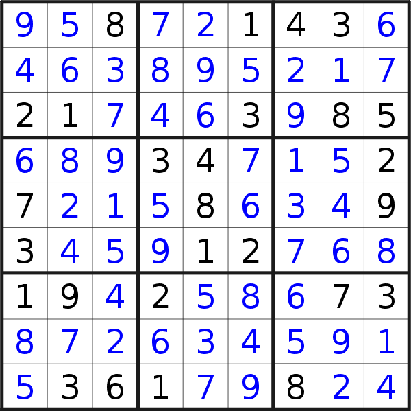 Sudoku solution for puzzle published on Tuesday, 2nd of February 2016