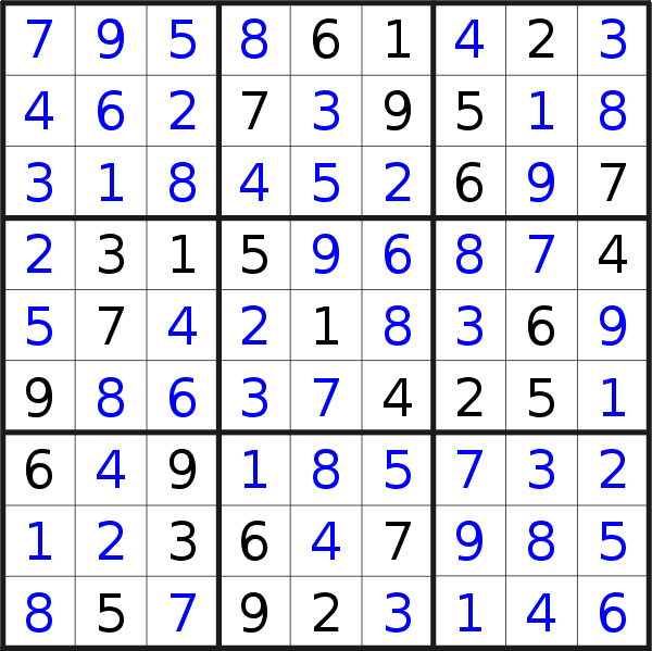 Sudoku solution for puzzle published on Friday, 5th of February 2016