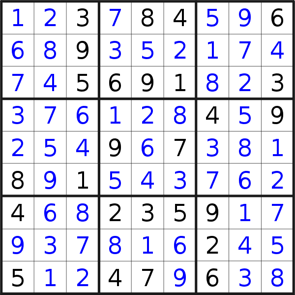 Sudoku solution for puzzle published on Wednesday, 6th of April 2016