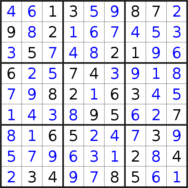 Sudoku solution for puzzle published on Thursday, 28th of April 2016